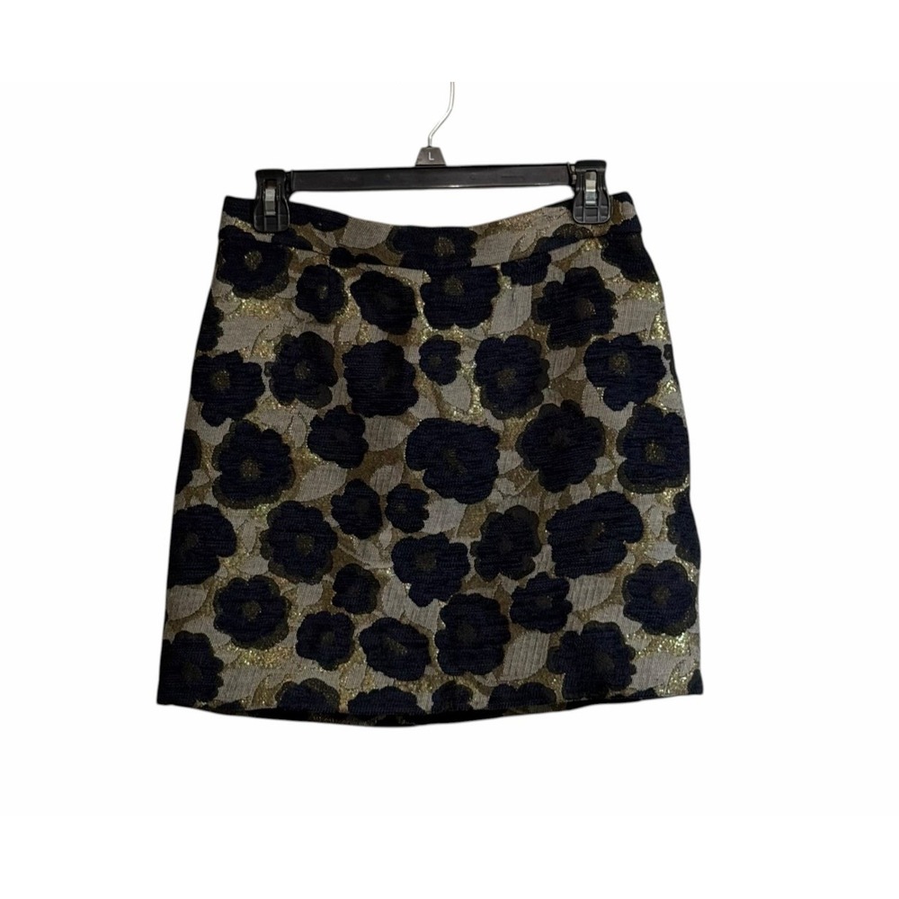 Sam Edelman The Weekender Floral Metallic Jacquard Mini Skirt Size 4